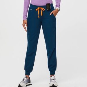 Figs Zamora High Waisted Jogger Scrub Pants - Deep Reef - XL
